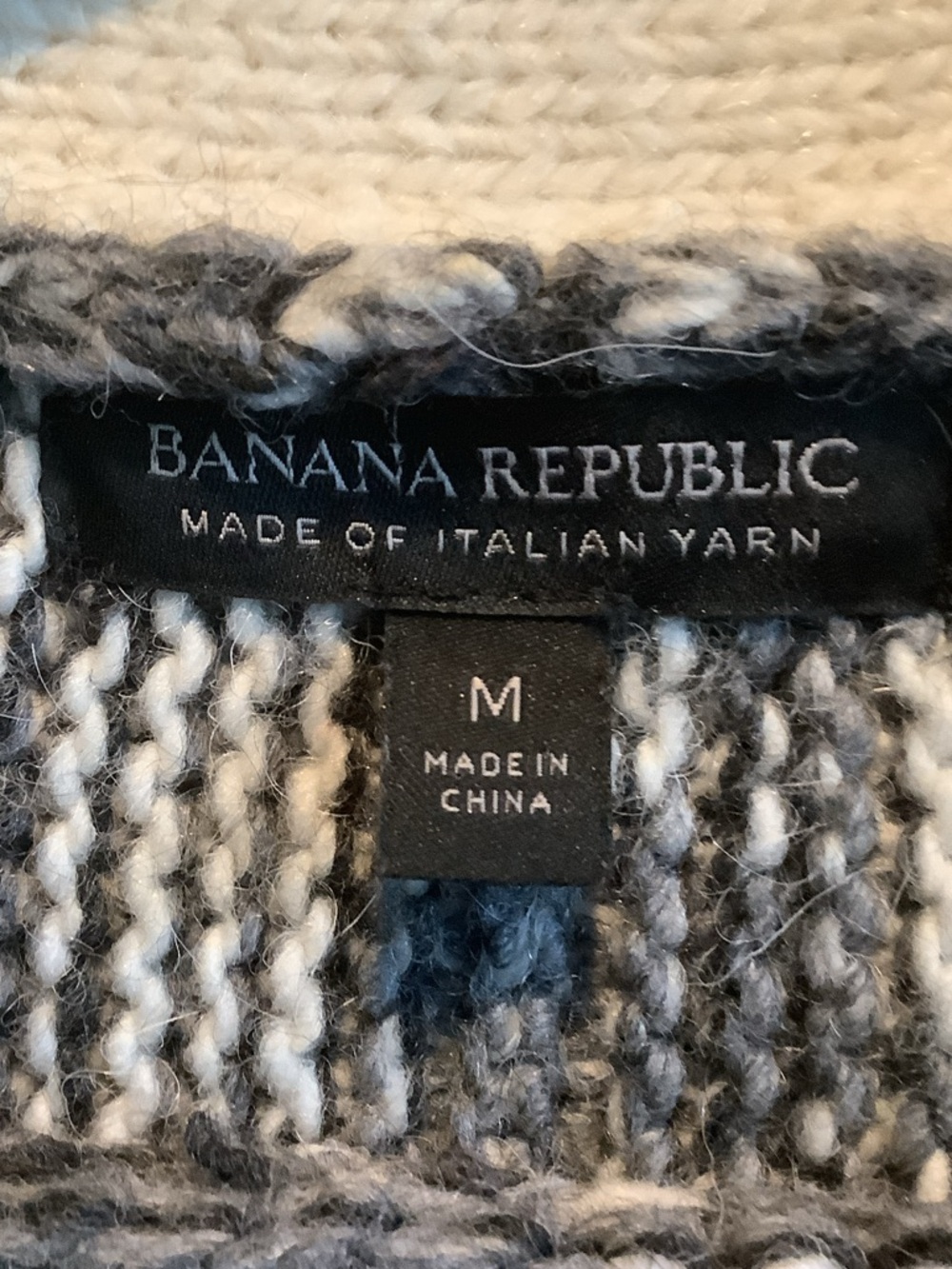Banana‎ Republic Cream and Gray Open-Front Knit Cardigan, merino wool, alpaca - Picture 2 of 11